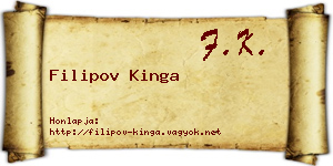 Filipov Kinga névjegykártya